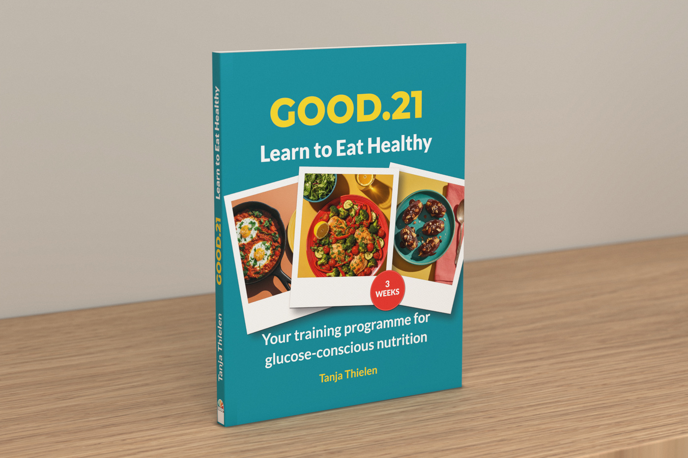 The book GOOD.21 on an oak sideboard