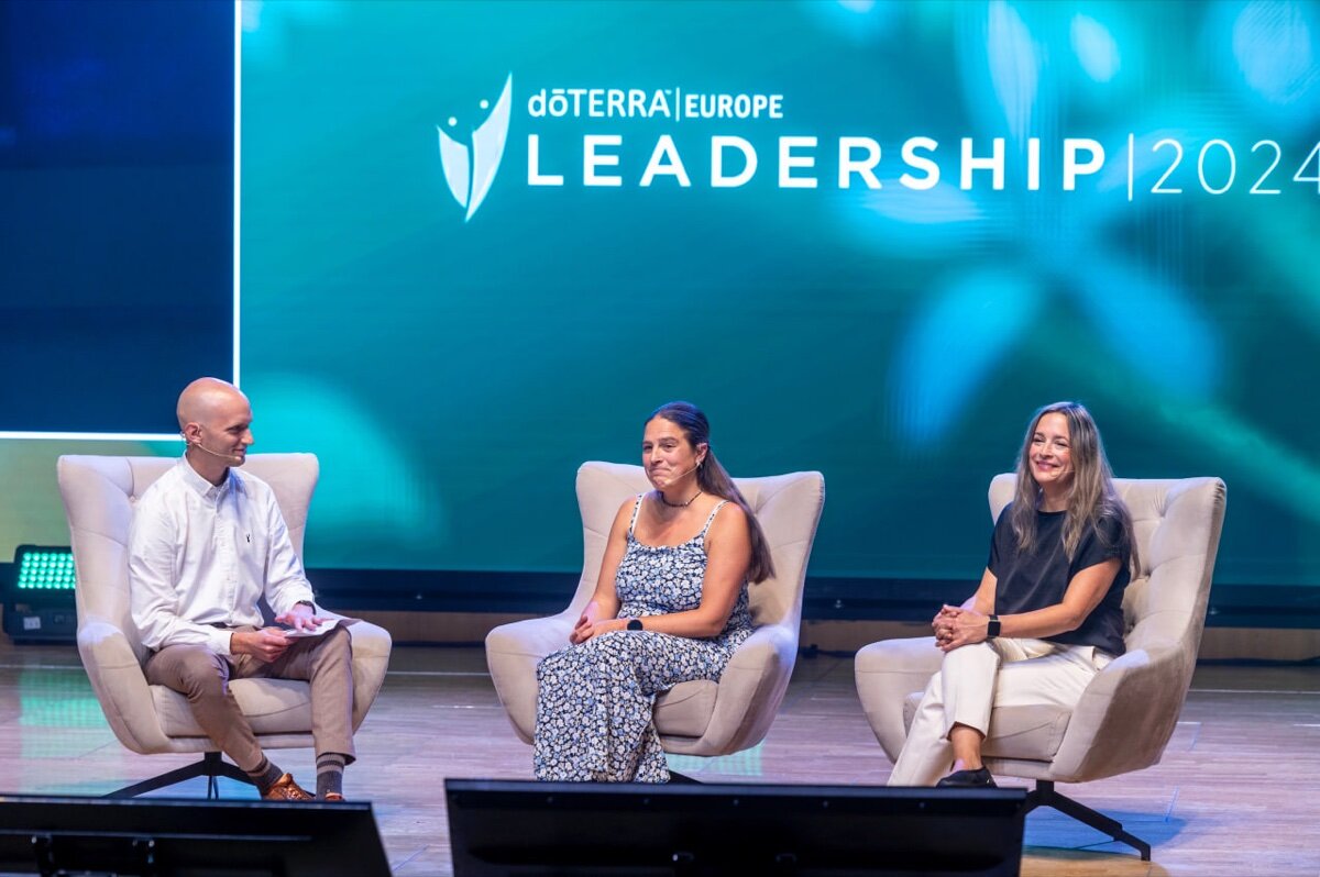 Tanja on stage at doTERRA Europe Leadership 2024